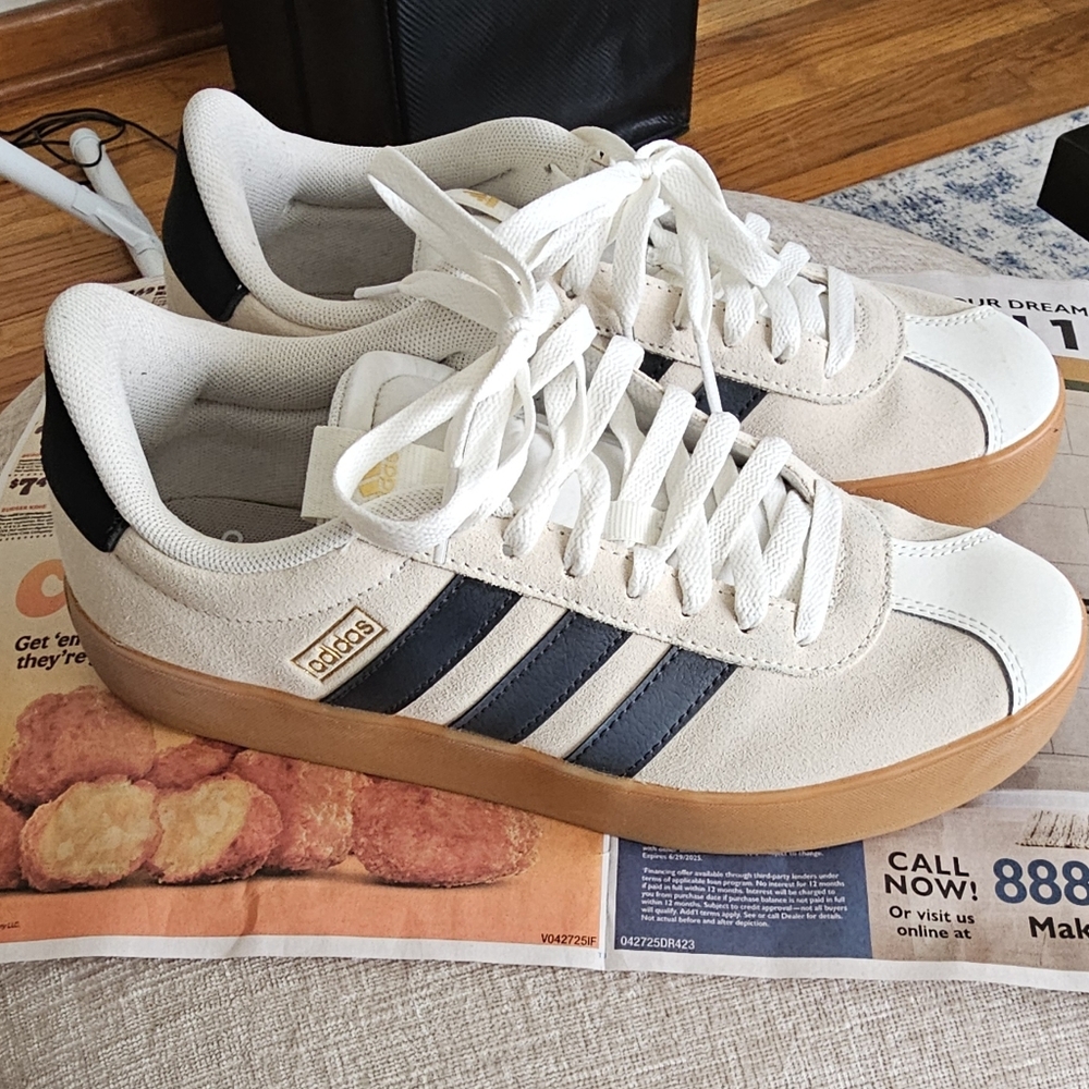 Adidas White and Navy Sneakers